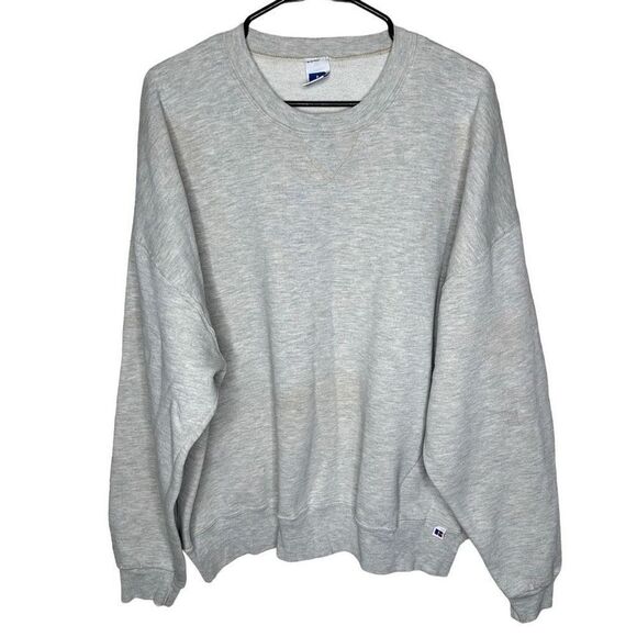 Russel Athletic Y2K Grey Pullover Heavyweight Crewneck Sweatshirt - Picture 1 of 4